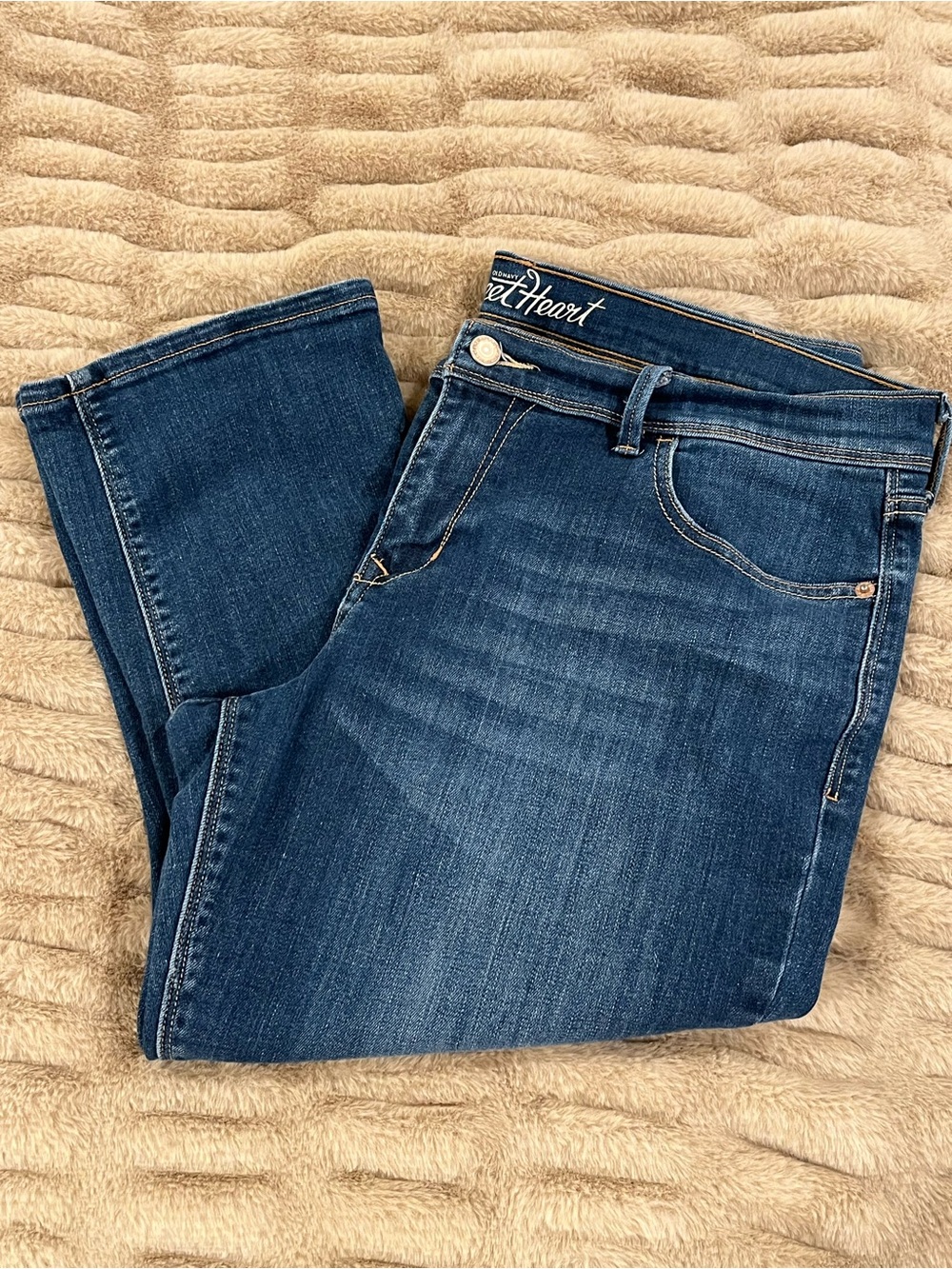 Dark Blue Straight Leg Jeans
